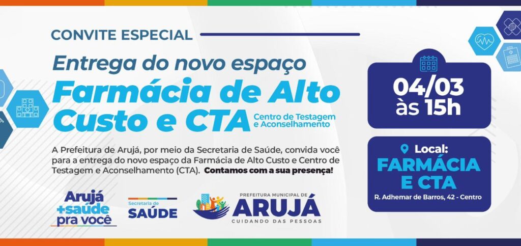 Nova estrutura da Farmácia de Alto Custo em Arujá visa dar mais agilidade e conforto no atendimento aos pacientes que dependem de medicação contínua. (Foto: Divulgação/Prefeitura de Arujá)