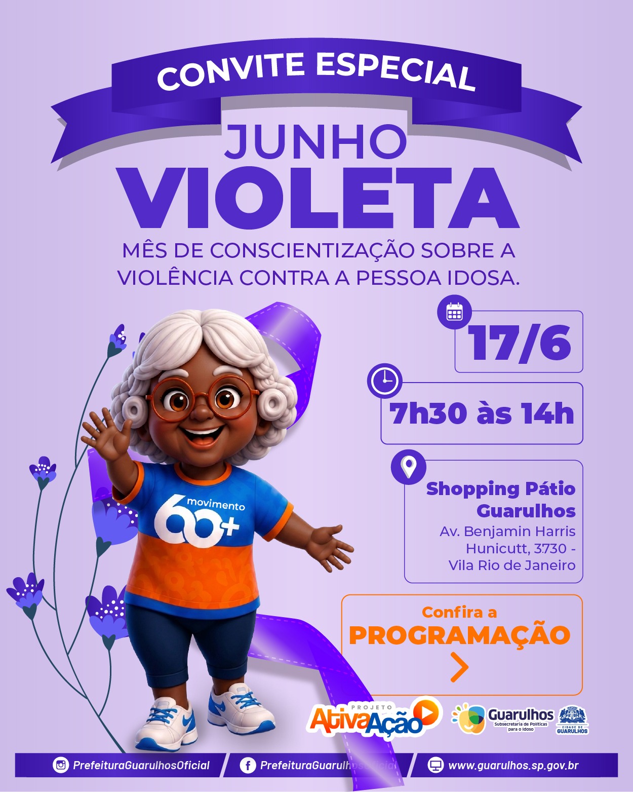 GUARULHOS PROMOVE MUTIRÃO DE SERVIÇOS E LAZER NO SHOPPING PÁTIO EM ALUSÃO AO JUNHO VIOLETA